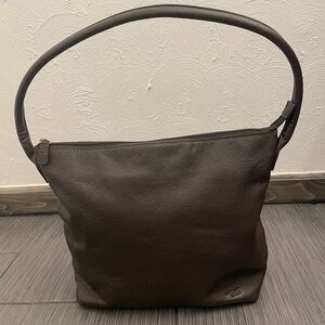 The Sak Brown Pebbled Leather Shoulder Bag